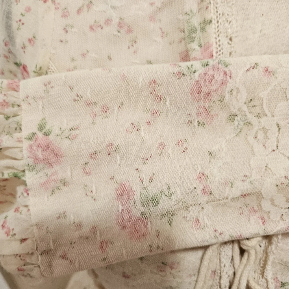 Vintage Floral Prairie Maxi Dress Cottagecore Gunne Sax Inspired - Picture 11 of 12
